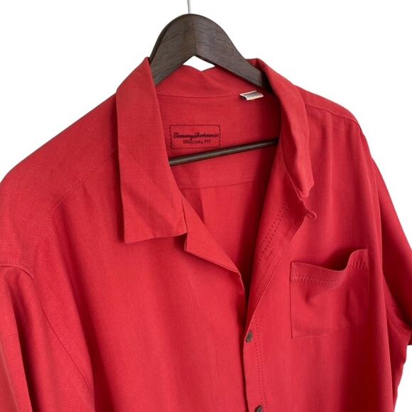 Tommy Bahama Dark Coral Original Fit Button Down Shirt - XXL - Picture 2 of 5